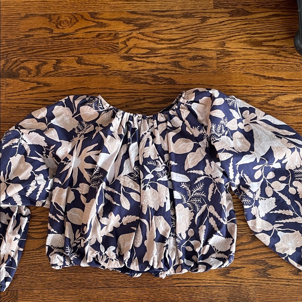Maeve Blue and White Floral Blouse
